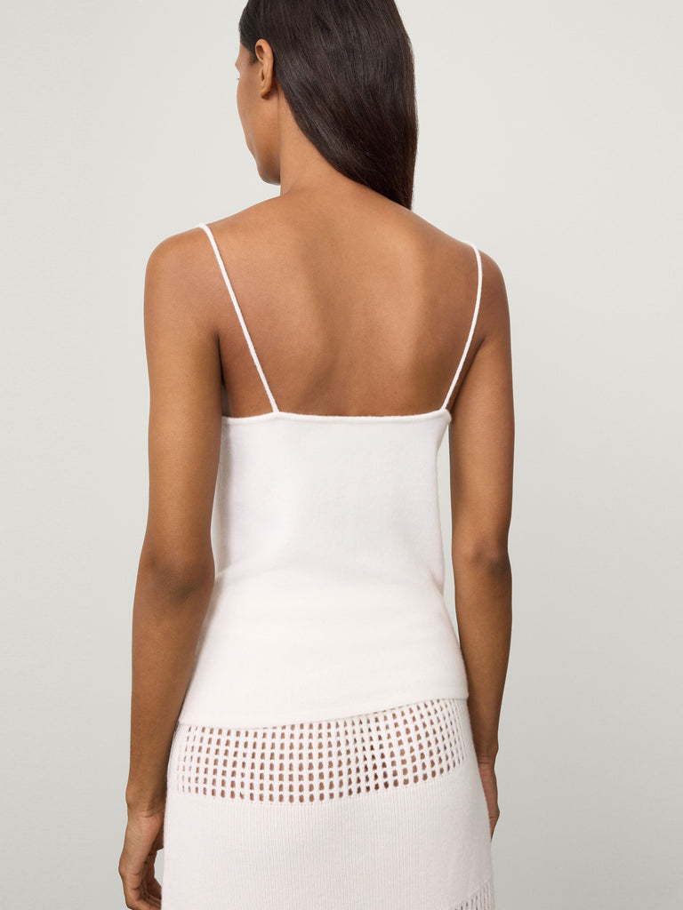 Alicia Top Cream | LISA YANG | Vit linne topp i 100% kashmir