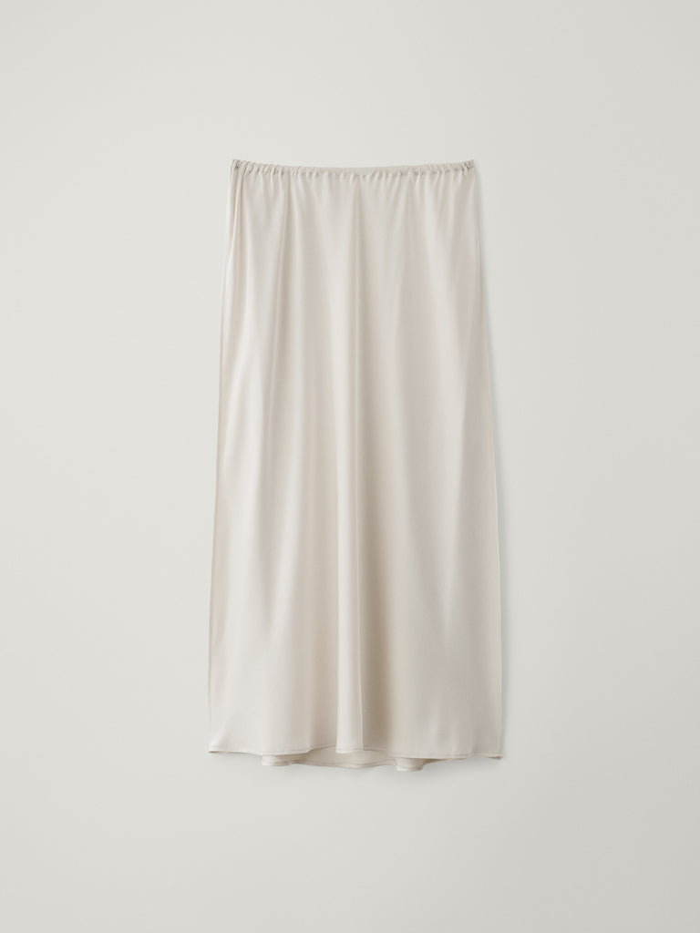 Midi Skirt Champagne | LISA YANG | Vit silkeskjol i 100% silke