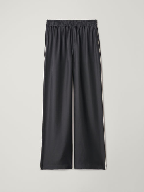 Piping Detail Wide Leg Trousers