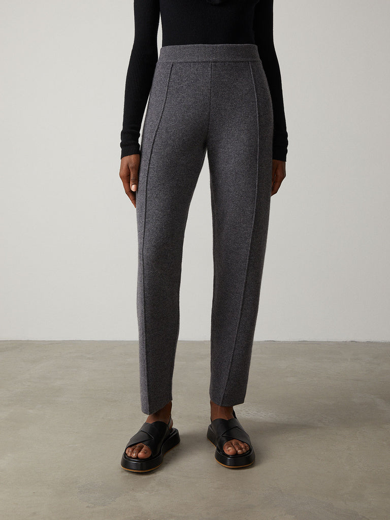 Jema Trousers Graphite | Lisa Yang | Grå mörkgrå byxor i 100% kashmir
