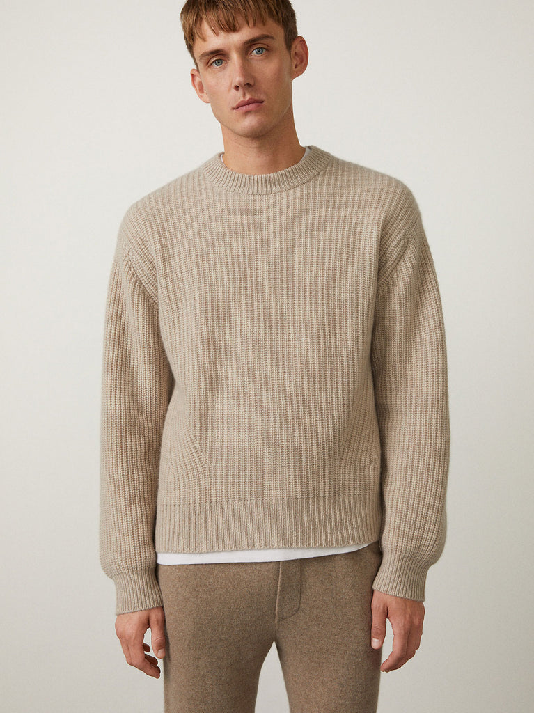 Cyrille Sweater Sand | Lisa Yang | Beige tröja i 100% kashmir