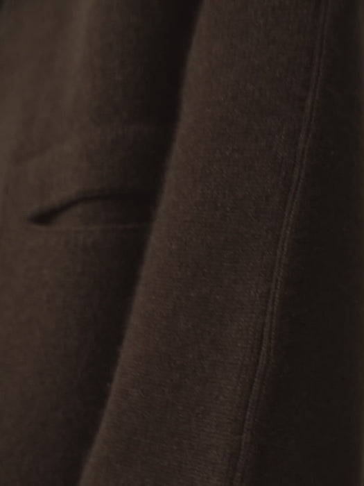 Ryan Coat Wood | Lisa Yang | Brun mörkbrun jacka kappa med fickor i 100% kashmir