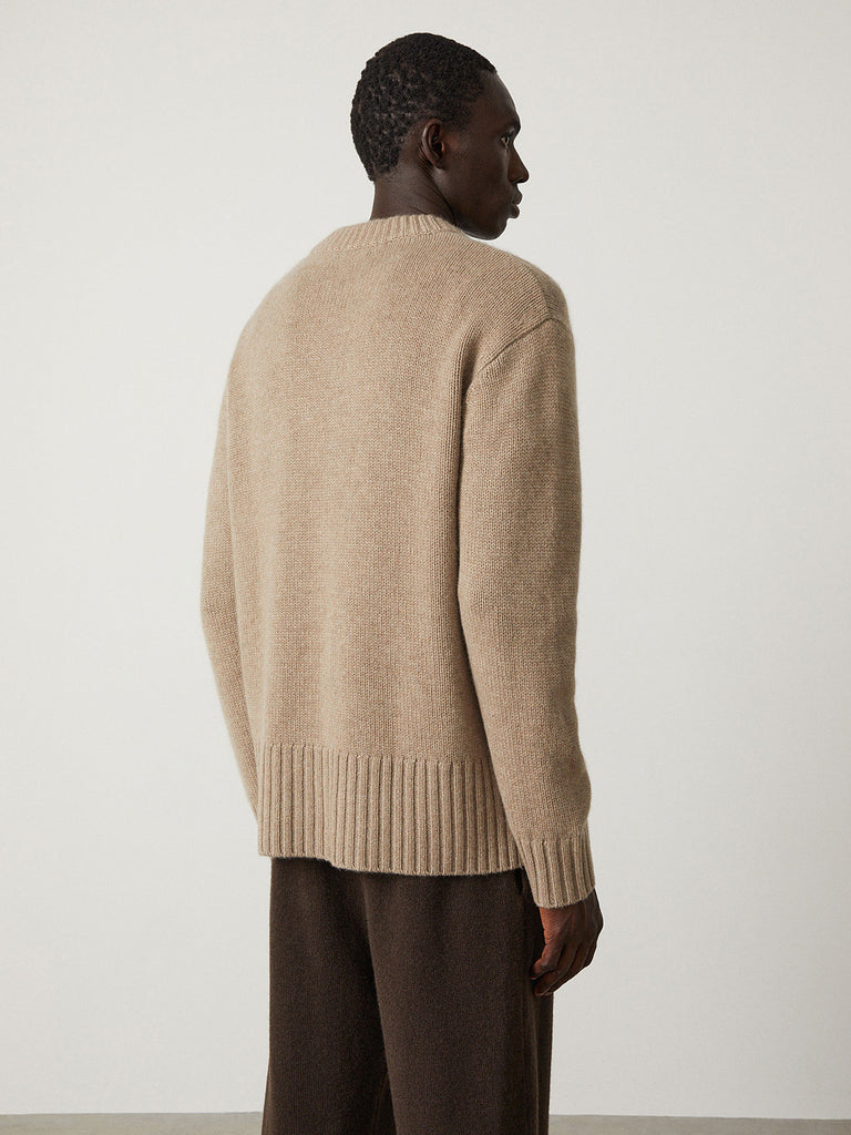 Claude Sweater Mole | Lisa Yang | Beige brun tröja i 100% kashmir