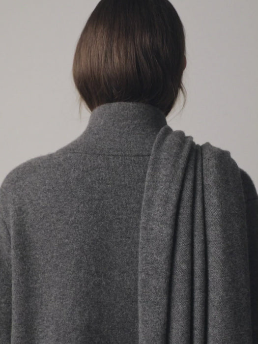 Amie Coat Graphite | Lisa Yang | Grå mörkgrå kappa i 100% kashmir
